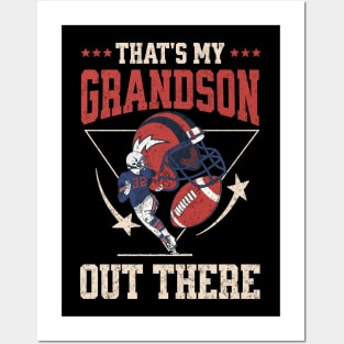 That's My Grandson Out There Funny Football Grandma Posters and Art